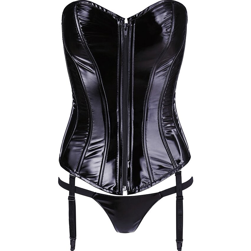 Corset Black Level Vinyl Ivanna Negru 2XL