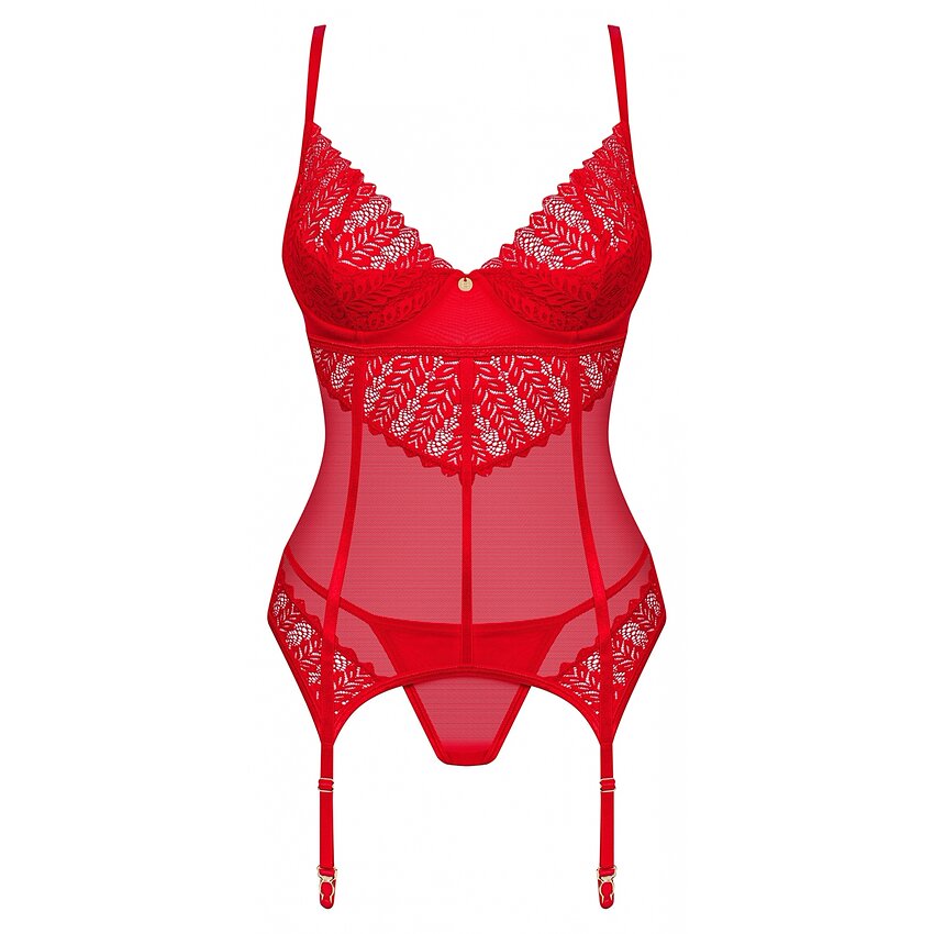 Corset Obsessive Ingridia Roșu XL-2XL