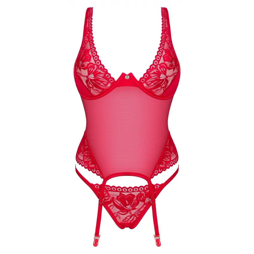 Corset Obsessive Lacelove Roșu XS-S