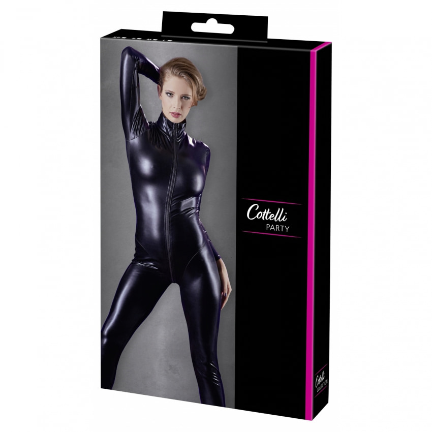 Costum Latex Cottelli Collection Jumpsuit Negru XS