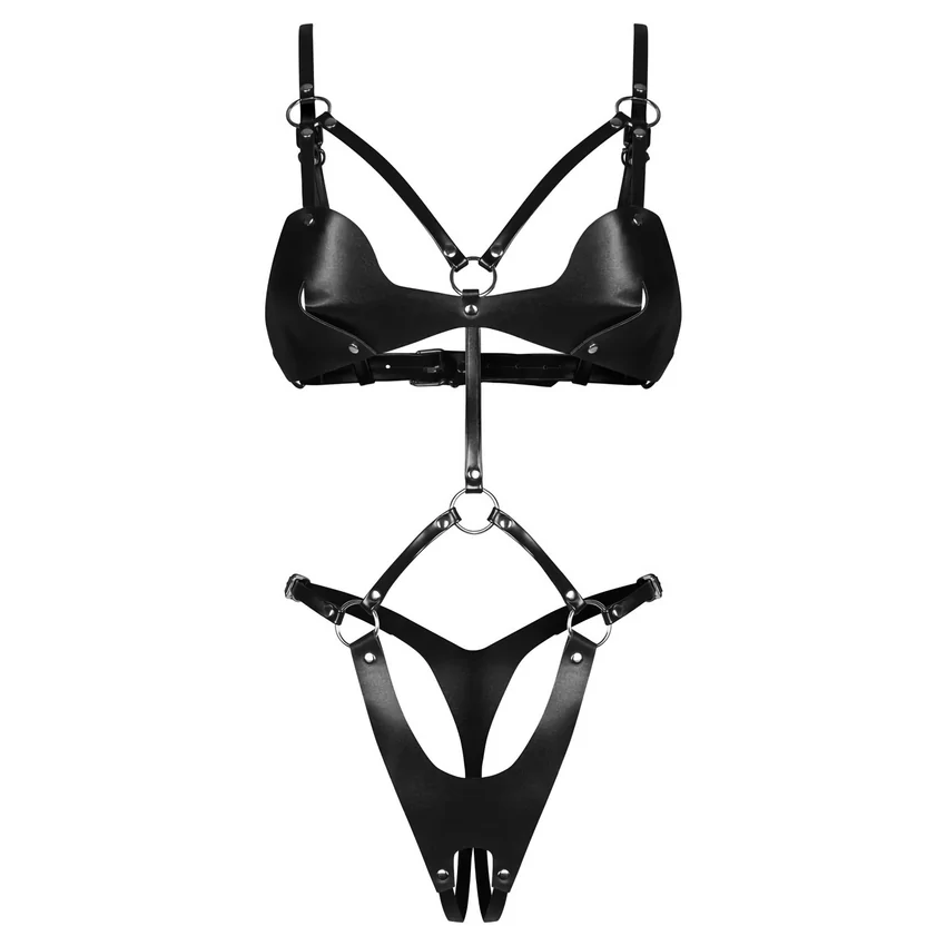Crotchless Body Dame Controle Negru S-L