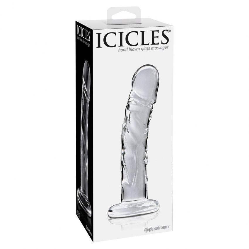 Dildo de Sticlă Icicles No 62 Transparent 18cm