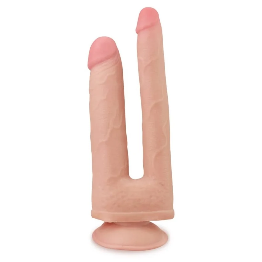 Dildo Dublu Cu Ventuză Skinlike Soft