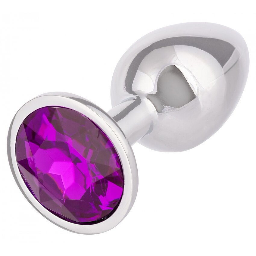 Dop Anal Jewel Mic cu Cristal Ametist, Elegant Argintiu