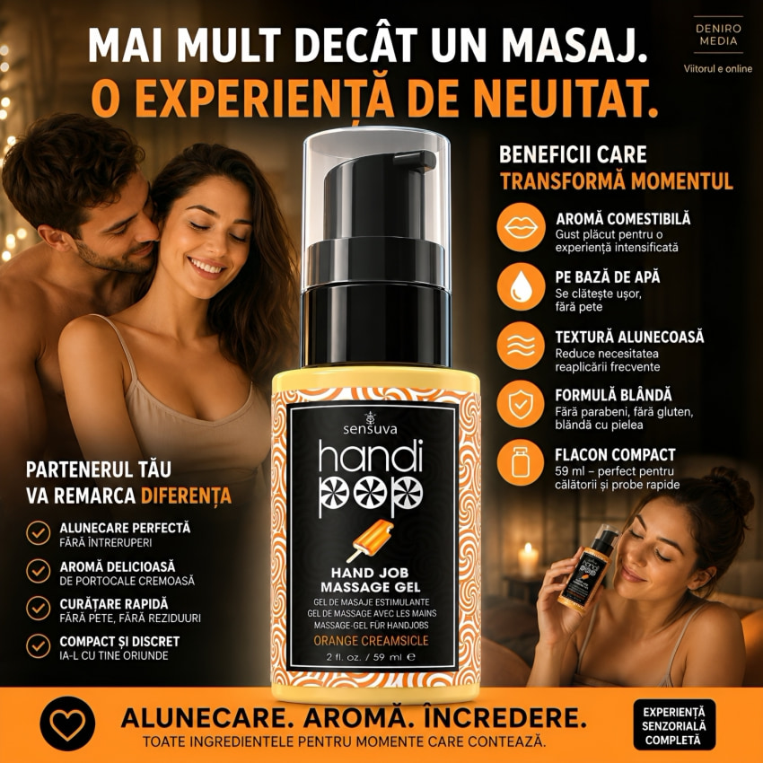 Gel Comestibil Sensuva HandiPop Portocale Cremă 59ml
