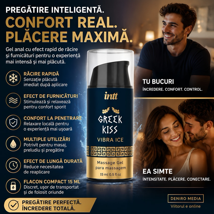 Gel Greek Kiss Relaxare Anală Consecință Vibrație și Răcire 15ml