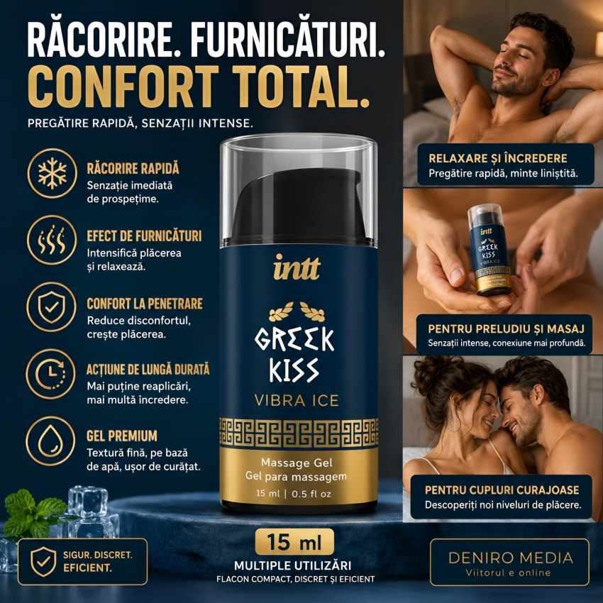 Gel Greek Kiss Destindere Anală Efect Vibrație și Răcire 15ml