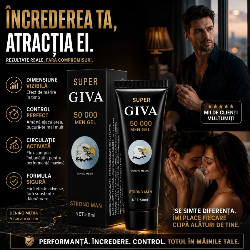 Gel Mega Giva 50000 Pentru Mărirea Penisului 50ml