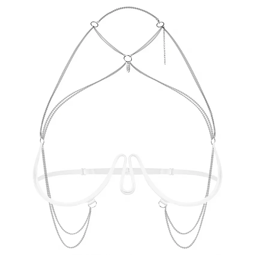 Harness Bra Obsessive Lustique Alb S-L