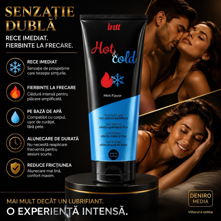 Intt Hot Cold Material lubrifiere 100 ml cu Efect Dual Mentă