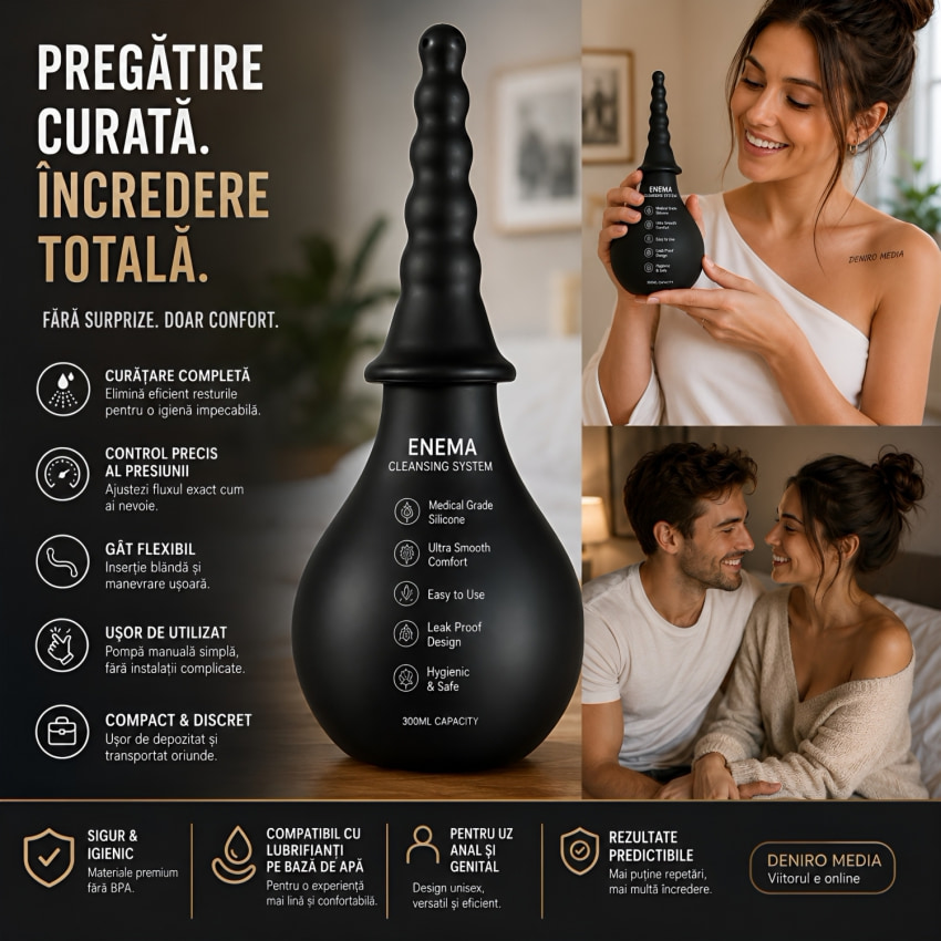 Irigator Unisex Set Black Mount Negru
