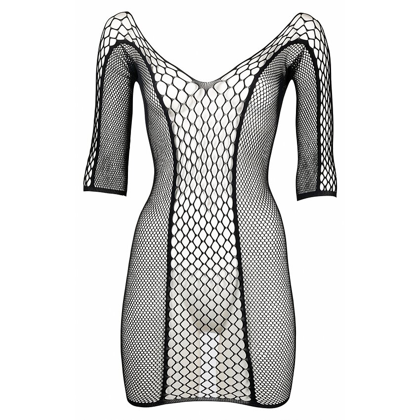 Le Desir Duo Net Sleeved Mini Dress Negru S-L