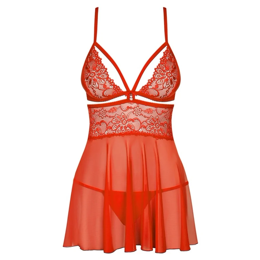 Lenjerie Babydoll Obsessive 838-BAB Roșu S-M