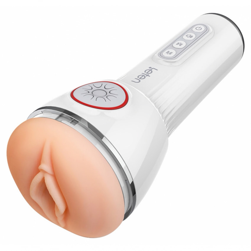 Leten SM340 Masturbator Reîncărcabil cu Sucţiune Și Vibraţie Alb