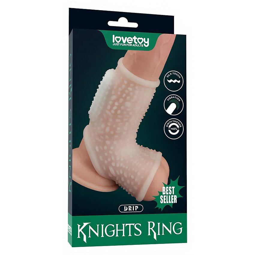 Lovetoy Knights Ring – Inel Vibrant cu Manșon TPE +45% Alb