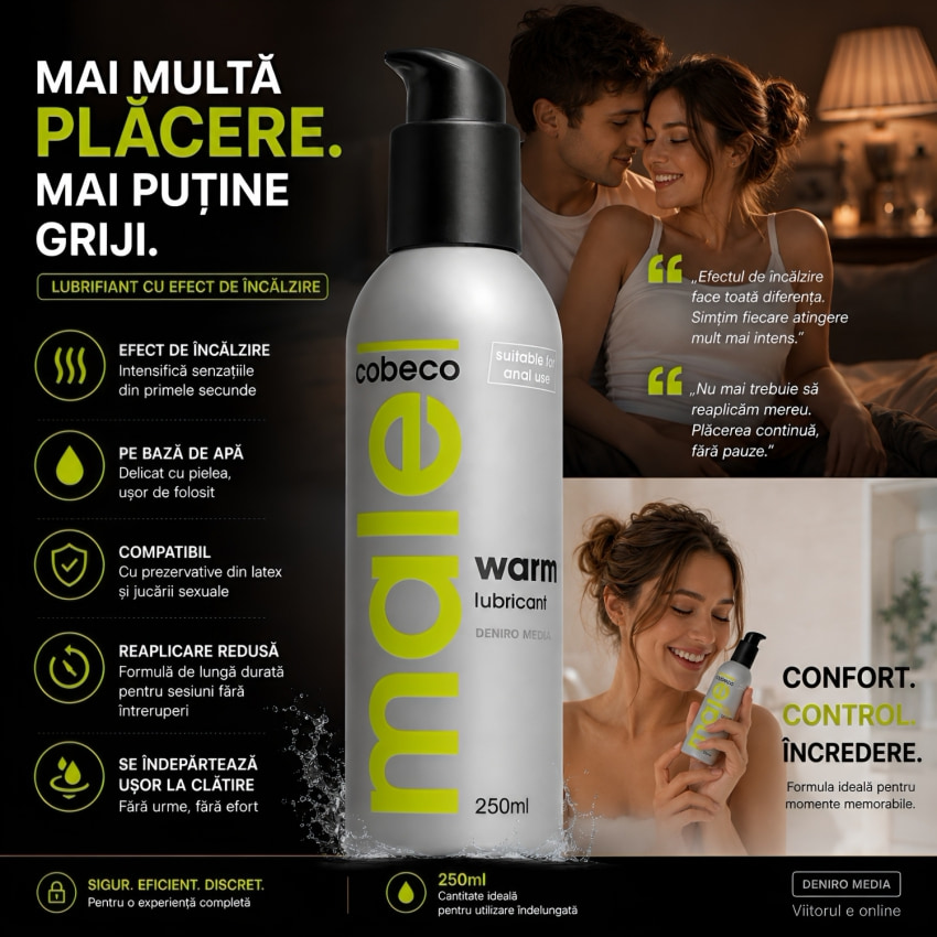 Lubrifiant cu Concluzie de Încălzire Male 250ml