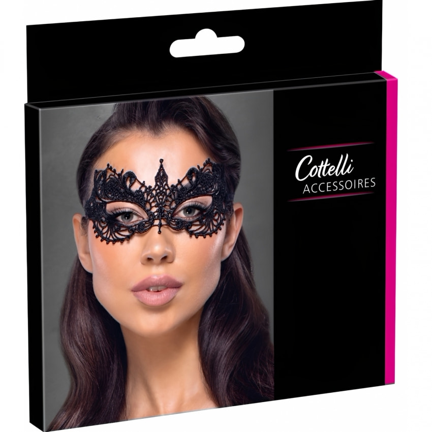 Masca Brodată Elegantă Cottelli Collection Unisize Negru
