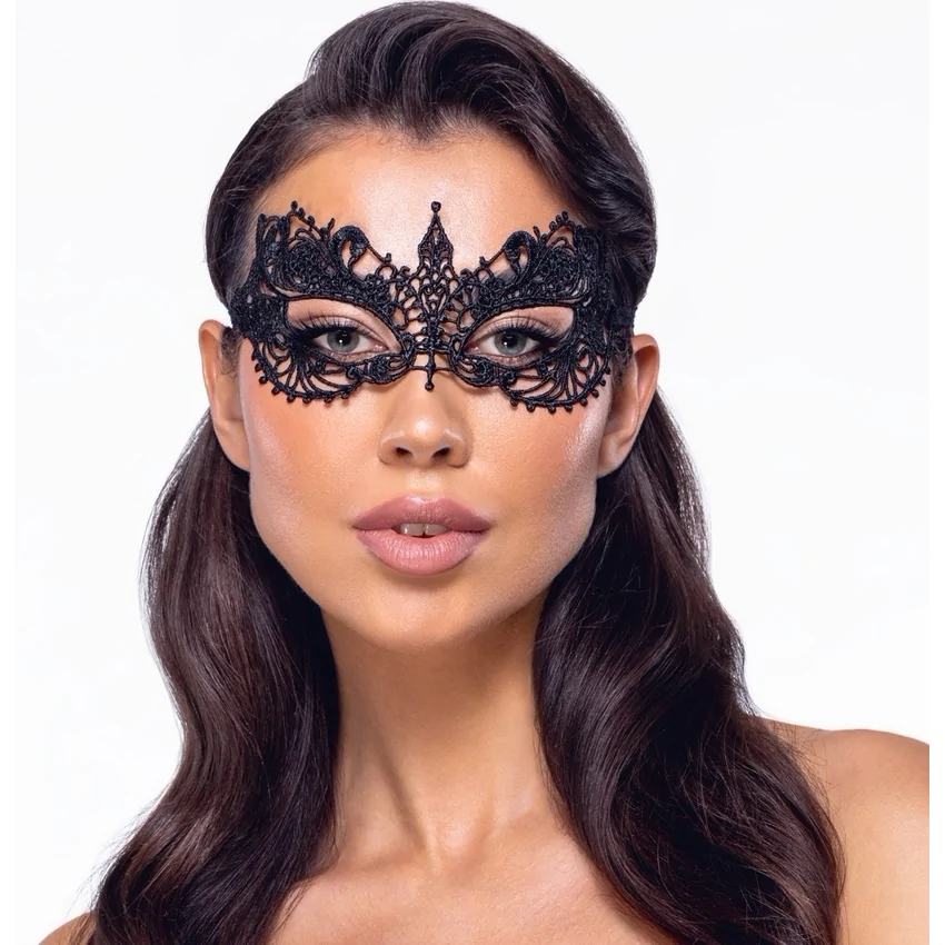 Masca Brodată Elegantă Cottelli Collection Unisize Negru