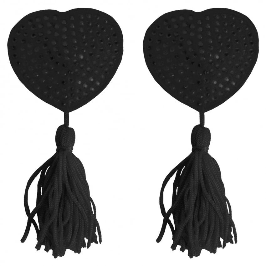 Nipple Tassels Heart Negru