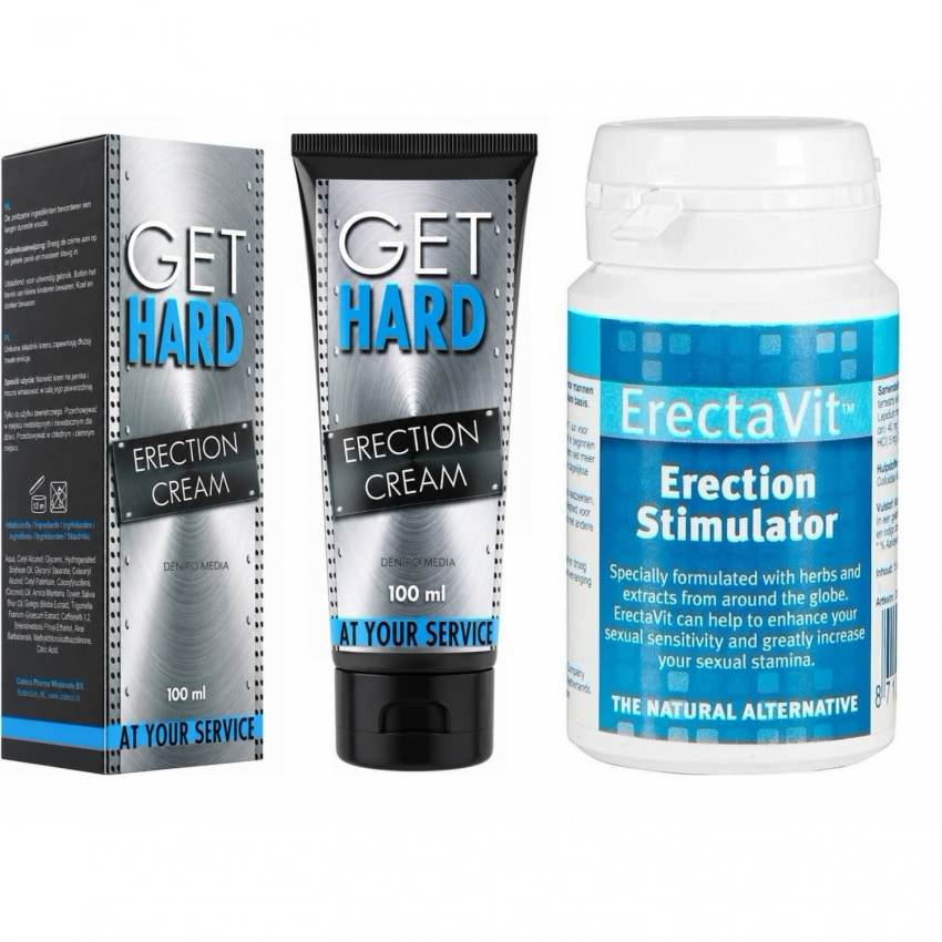 Pachet Cremă Erecție Get Hard 100ml + Pastile Erecție ErectaVit 15 capsule