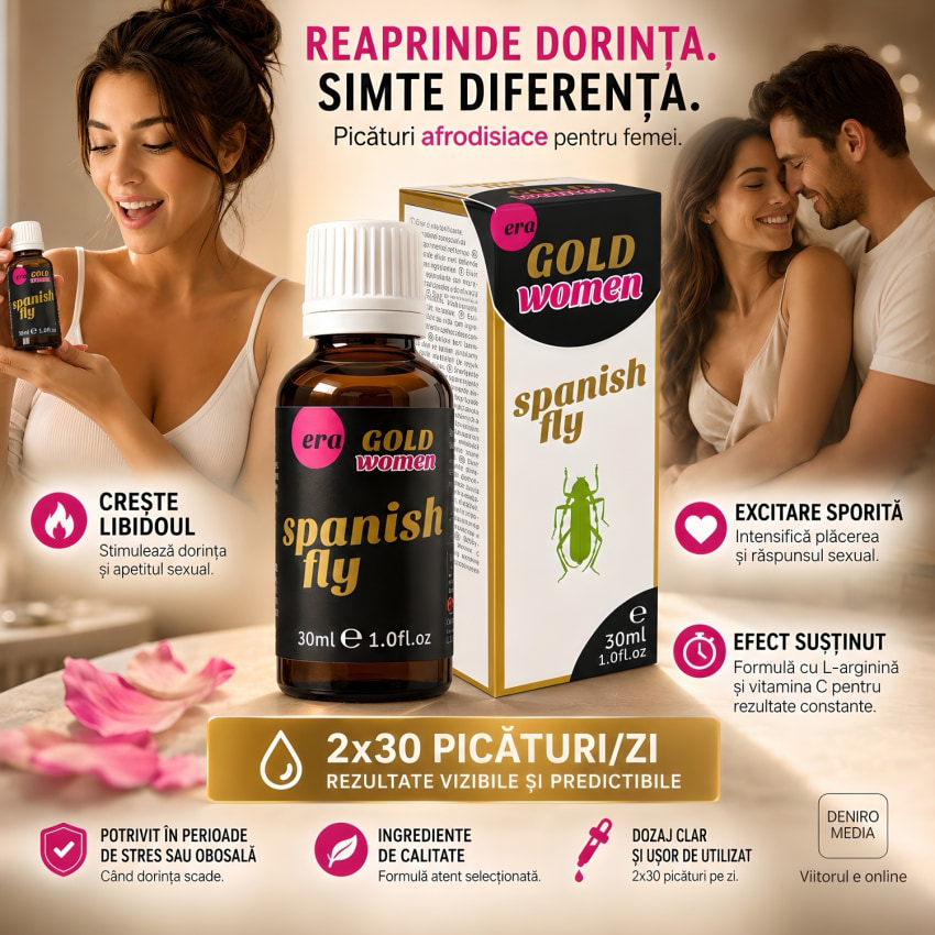 Pachet Afrodiziac Hot Sex Girl 20ml + Afrodisiac Spanish Fly Strong Gold Women 30ml