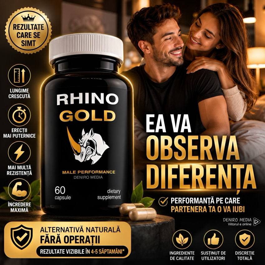 Pastile Rhino Gold Pentru Mărirea Falusului 60capsule