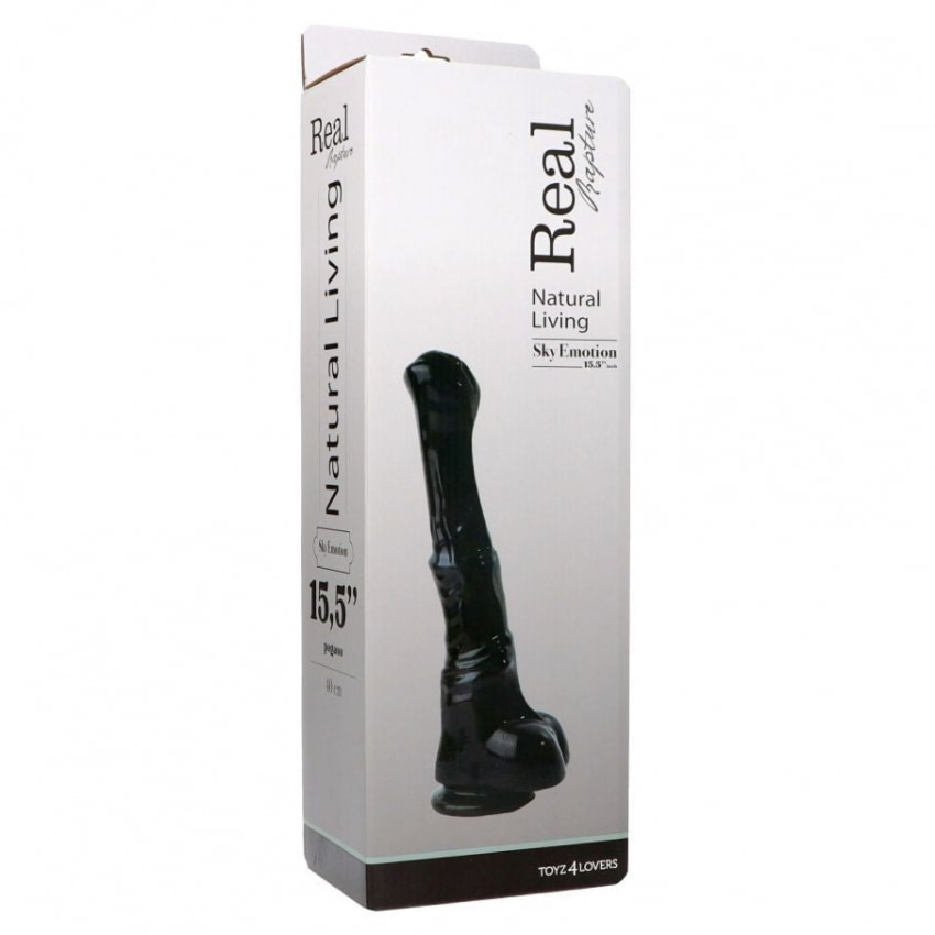 Pegasus Negru 40 cm Dildo Supradimensionat Din TPR cu Ventuză