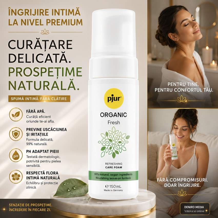 Pjur ORGANIC Fresh – Spumă Sexuală Revitalizantă 150ml