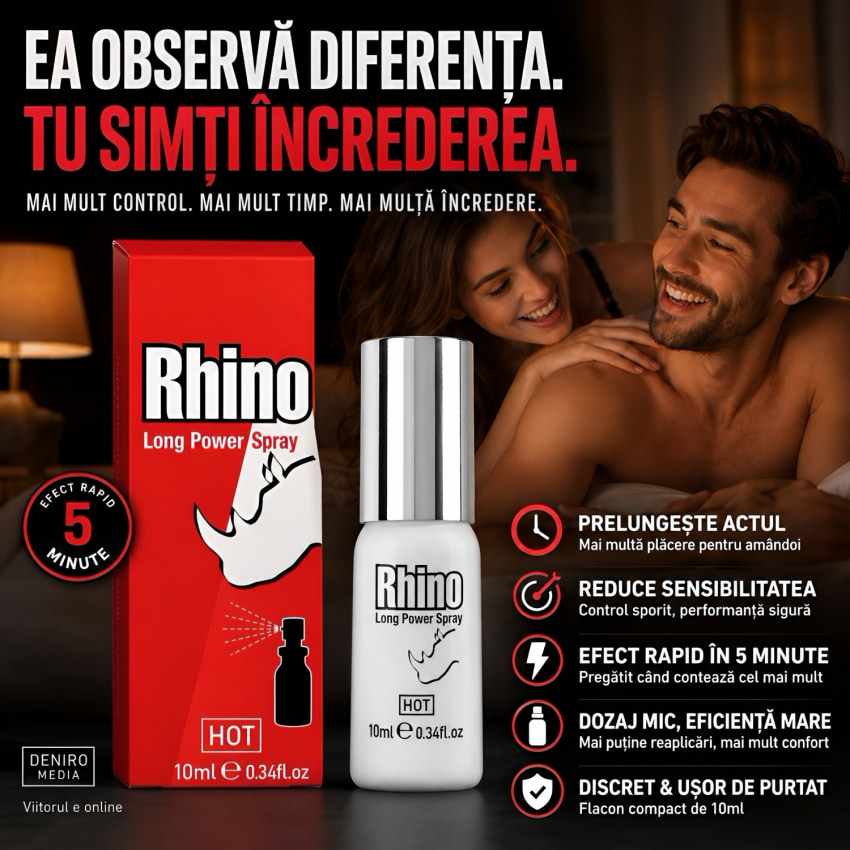 Prelungirea Acțiunii Sexual Spray RHINO Long Power 10ml