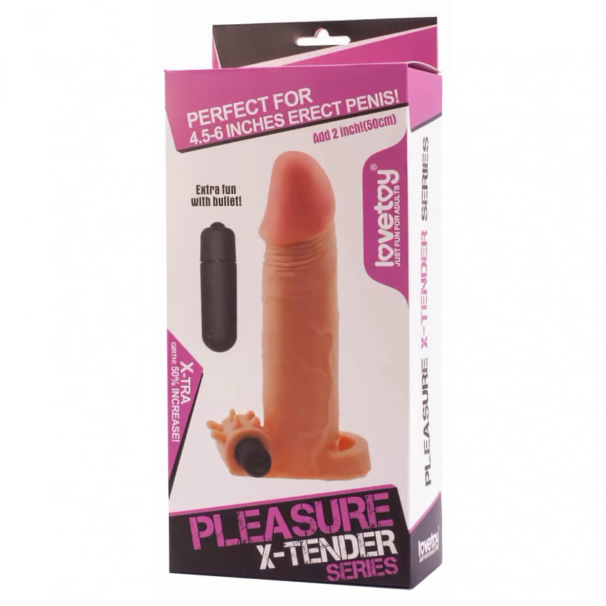 Prelungitor Penis Pleasure X-Tender Vibrating 2
