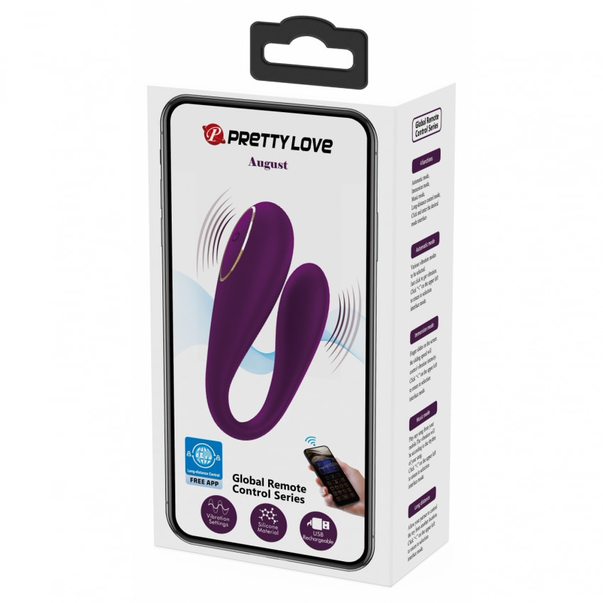 Pretty Love August Vibrator cu Aplicație 12 Funcții Mov