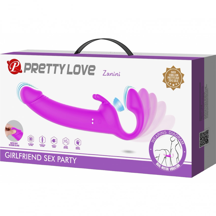 Pretty Love Zanini Vibrant Reîncărcabil Strapless Strap‑On Mov