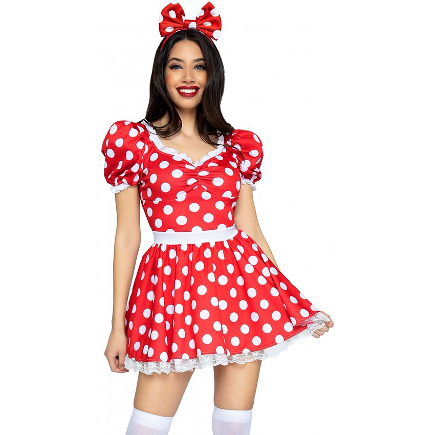 Rochie Leg Avenue Polka Dot Roșu L