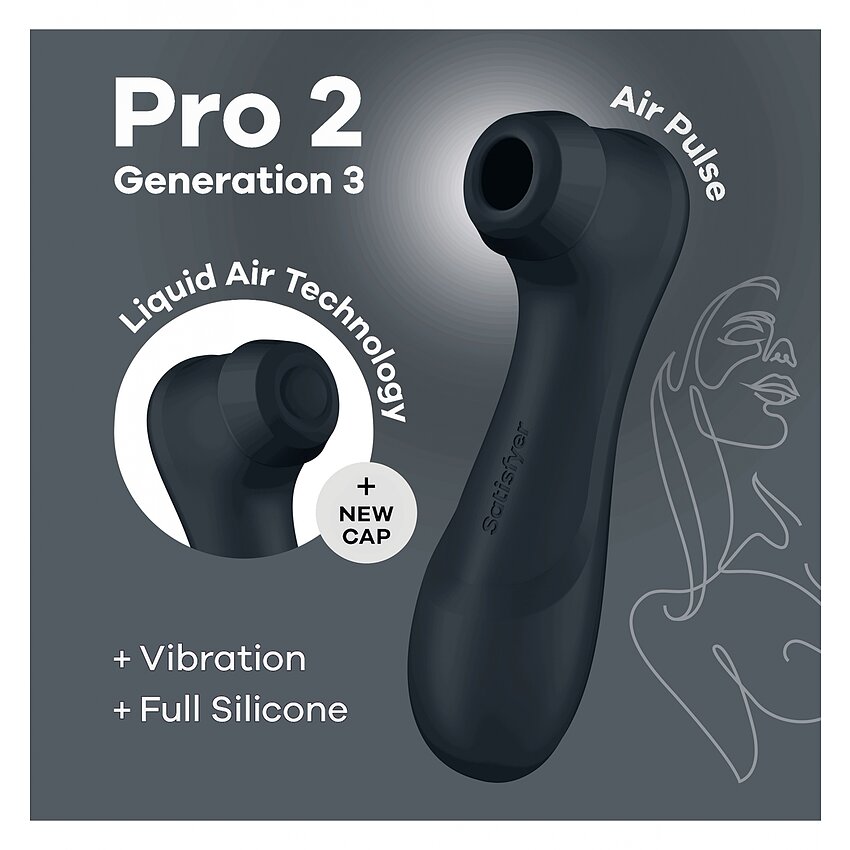 Satisfyer Pro 2 Generation 3 With Liquid Air Dark Grey Negru