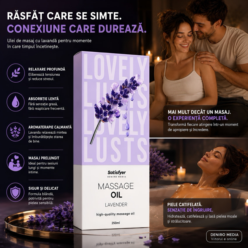 Satisfyer Ulei Frecție Lavandă 250 ml — Relaxare Catifelată