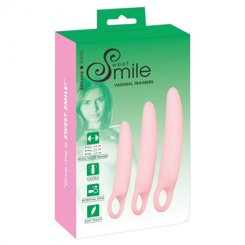 Set 3 Dilatatoare Vaginale Sweet Smile Antrenor Pelvin Roz