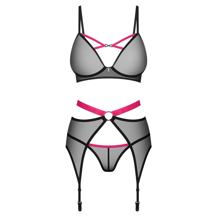Set 3 Piese Obsessive Novenes Negru M-L