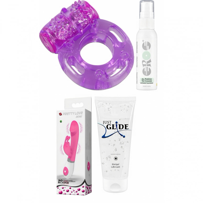Set Complet Plăcere: Kit Vibrant, Lubrifiant și Igienă