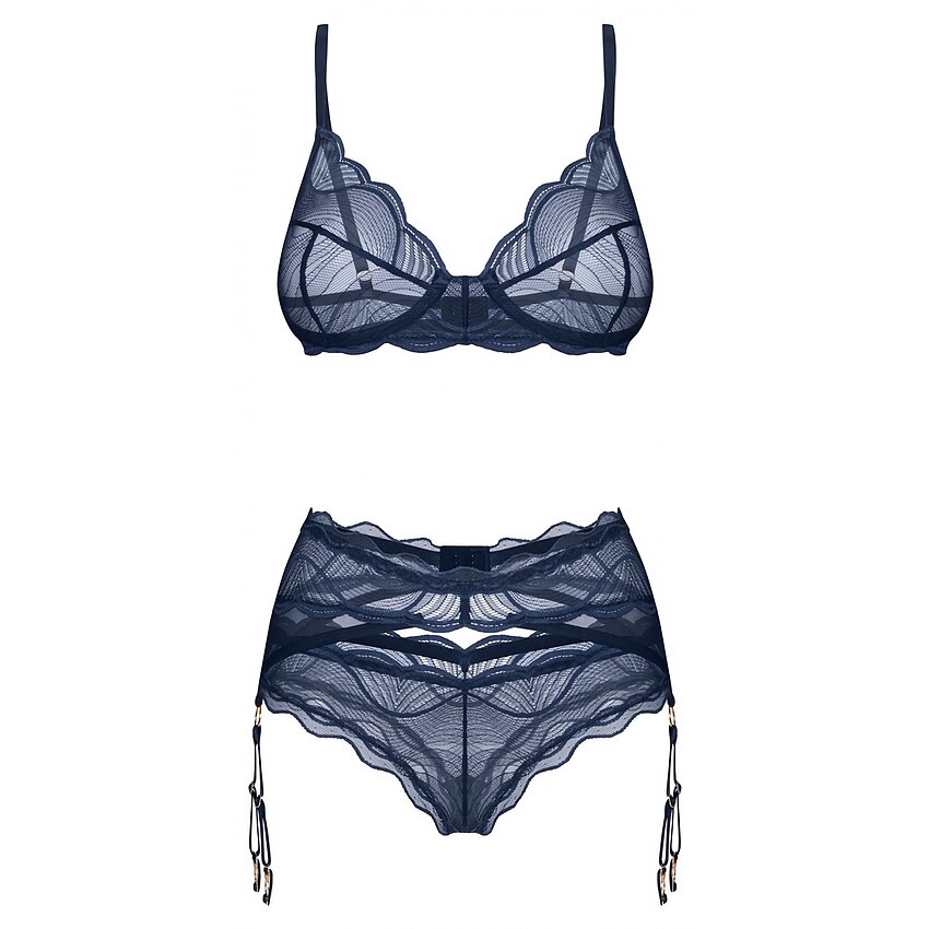 Set Cu Portjartier Obsessive Nightly Albastru XS-S