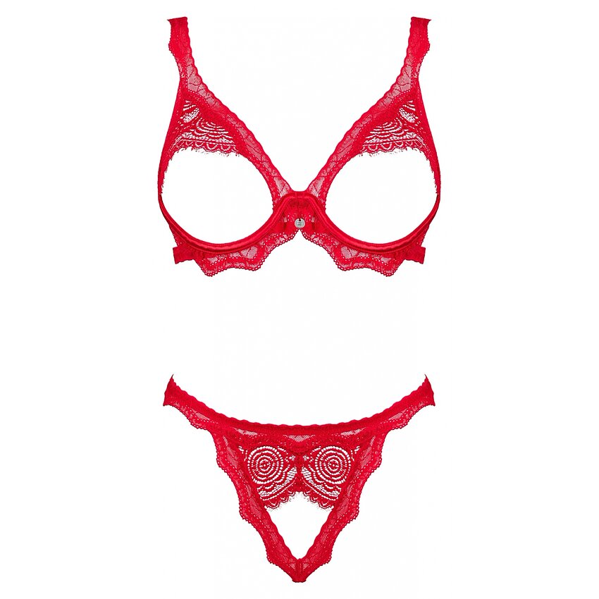 Set Decupat Obsessive Bergamore Roșu XS-S