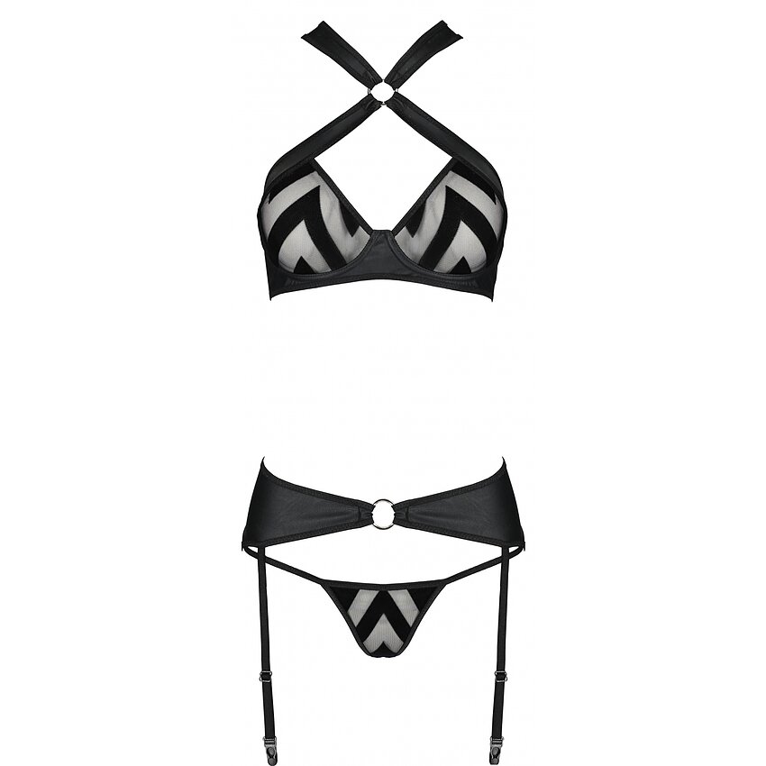 Set Din Piele Passion Hima Negru L-XL