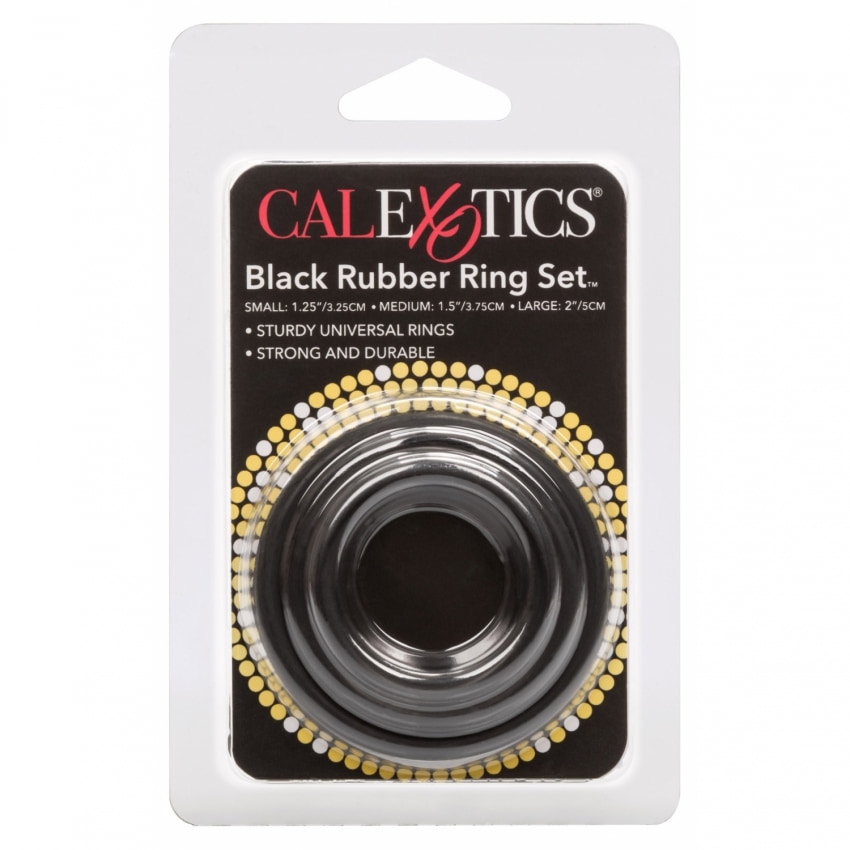 Set Inele Penis Rubber Negru