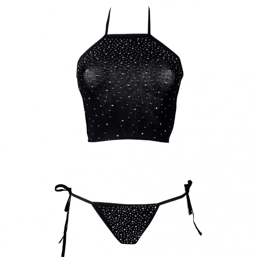 Set Le Desir Festive Rhinestone Negru S-L