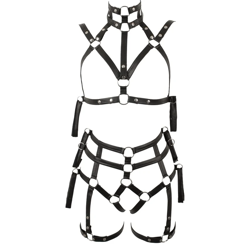 Set Lenjerie Bondage Negru L-XL