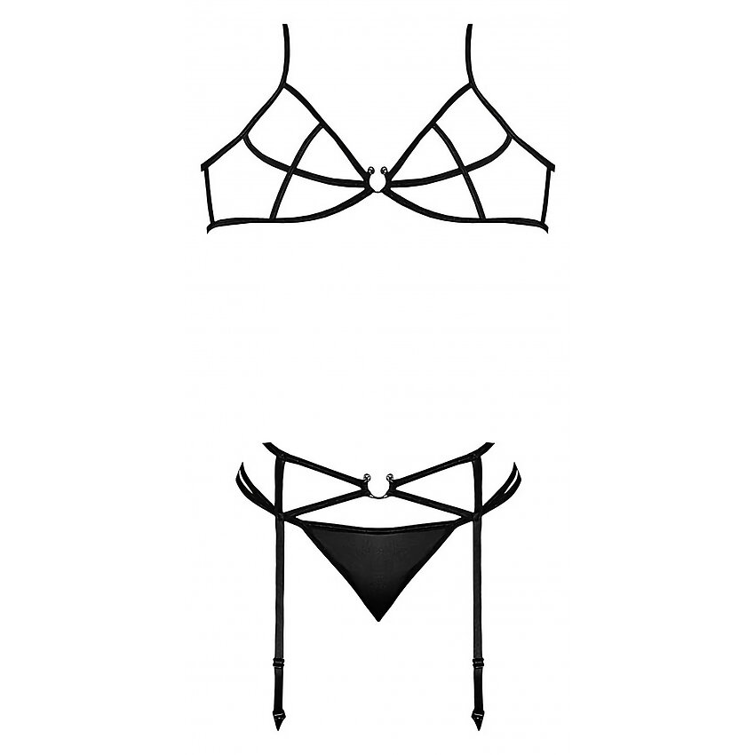 Set Magic Silk Beatrice Negru L-XL