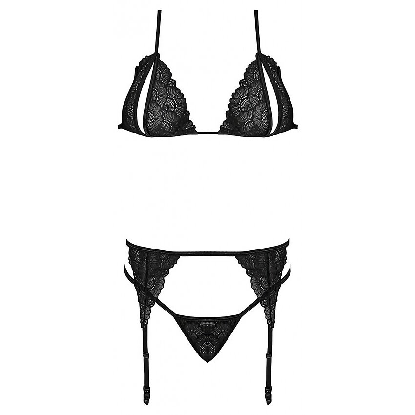 Set Magic Silk Peek-a-Boo Negru L-XL