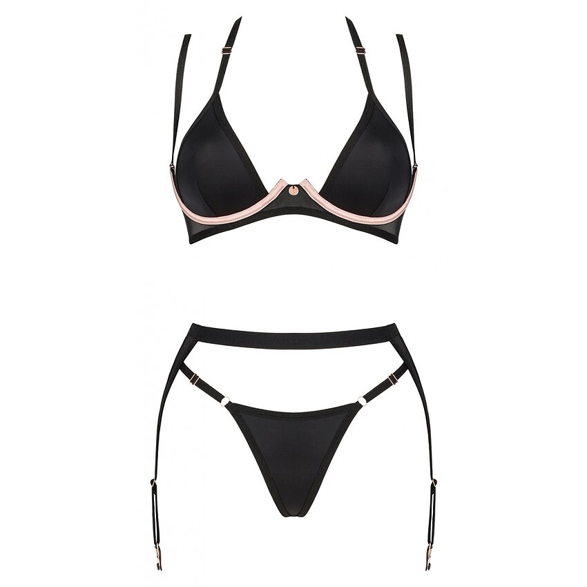 Set Obsessive 3 Piese Selinne Negru M-L