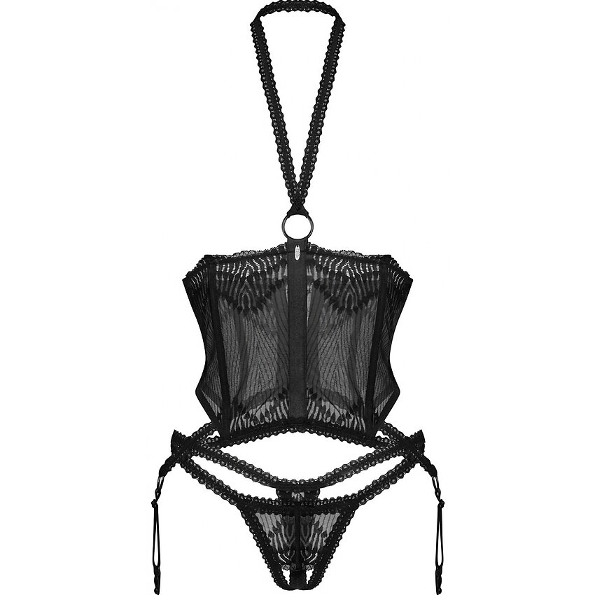 Set Obsessive Alliane Negru L-XL
