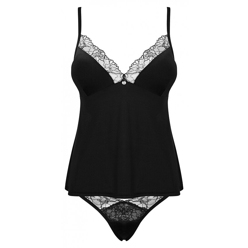 Set Obsessive Bella Rou Top Negru M-L