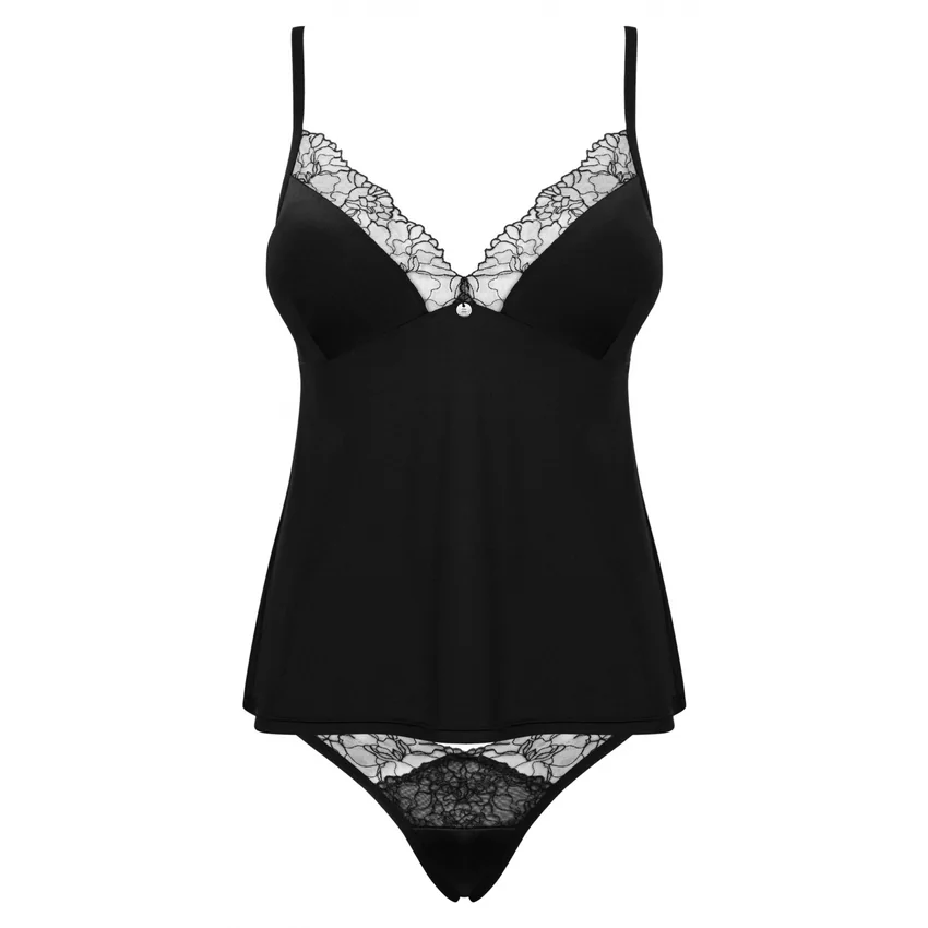Set Obsessive Bella Rou Top Negru XS-S